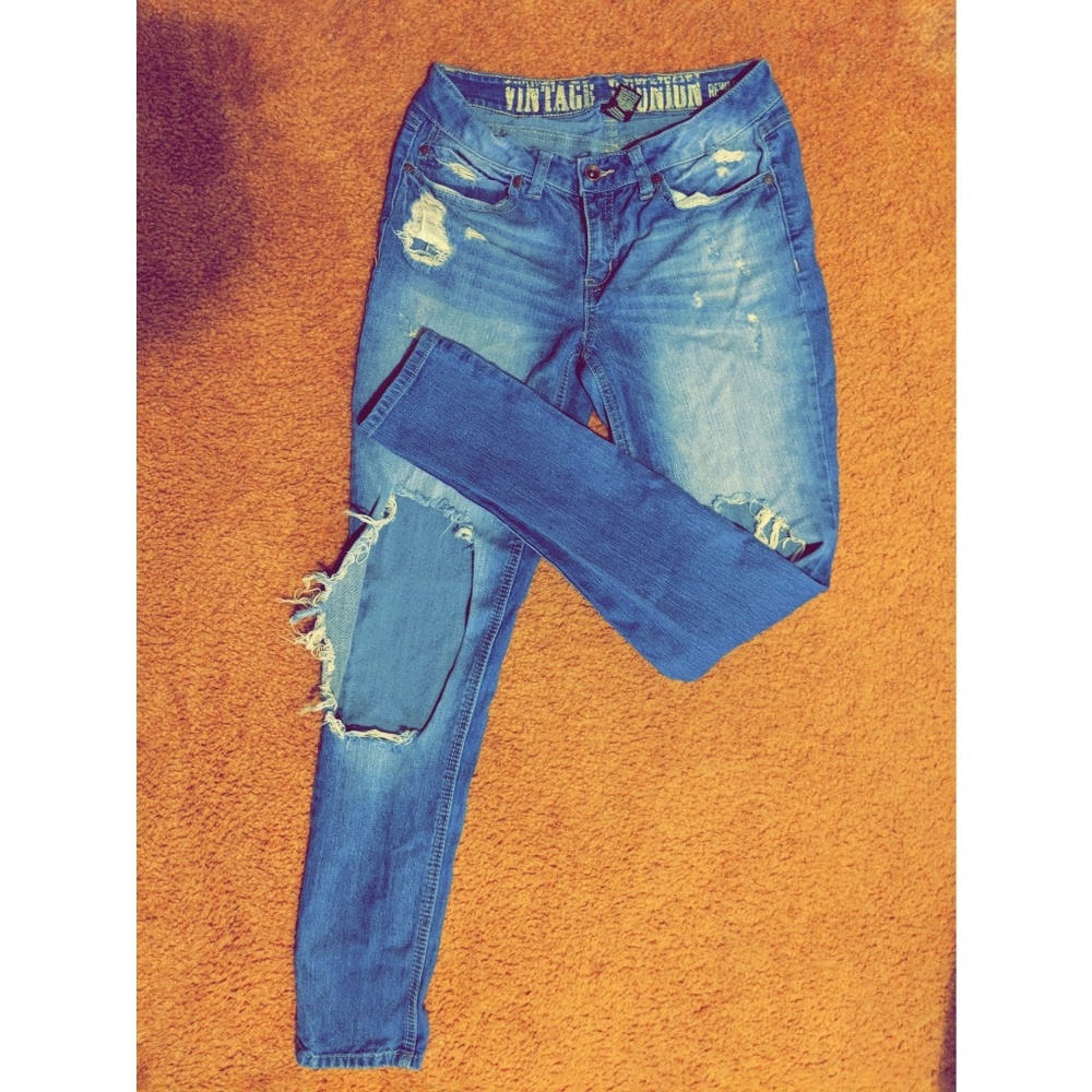Distressed jeans